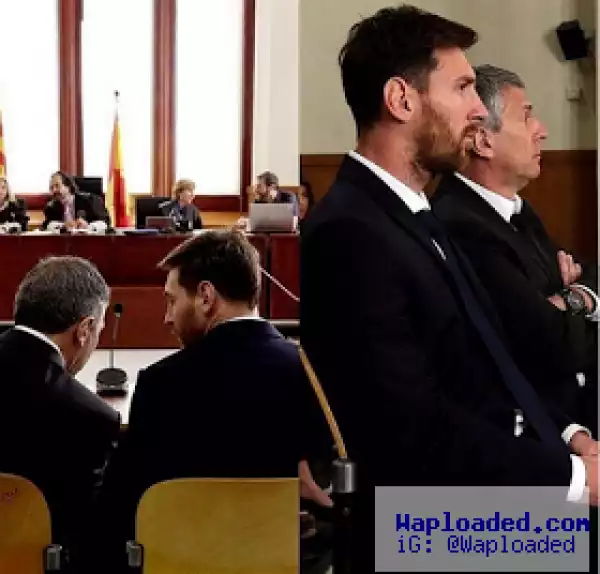 More photos of Lionel Messi & his father in Spanish court today